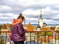 Tourist in Tallinn Royalty Free Stock Photo