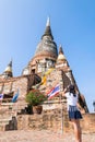 Tourist teenage girl take a photo Royalty Free Stock Photo