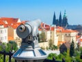 Tourist telescope. Prague, Czech Republic