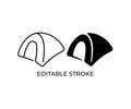 Tourist tent, tent, bivvy, bivouac and bivy, editable stroke, silhouette and linear design Royalty Free Stock Photo