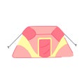 tourist tent camp cartoon vector illustration Royalty Free Stock Photo