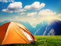 Tourist tent camping