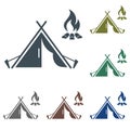 Tourist tent icon