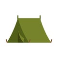 Tourist tent icon. Tarpaulin tent in camp, camping and hiking outdoor