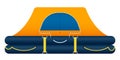 Tourist tent orange Boat Safety Kit vector icon flat isolated.