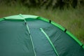 tourist tent, outdoor recreation near the river. Nature, recreation, camping