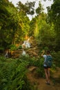 Tourist in Thailand Pha Charoen Waterfall near Mae Sot Thailand Royalty Free Stock Photo