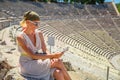 Tourist at Theater Epidaurus