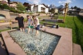 Tourist in therapeutic pool in Castelrotto, Italy Royalty Free Stock Photo