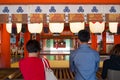 Tourist to see Floating torii gate and pray privilege in Itsukushima Shrine