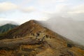 Tourist at the top of Ijen crater in Banyuwangi.