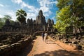 Tourist tour, Angkor Wat in Cambodia