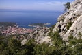 Tourist town Makarska on adriatic coast in Croatia Royalty Free Stock Photo