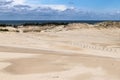 Tourist trail through the Lacka gora dune near Leba village in the Slovincian National Park, Poland