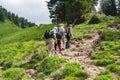 Tourist trails on the Red Mountain, Romania. Awesome mountain landscape, nature and its beauty