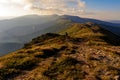 Tourist trails, Ukrainian Carpathians, picturesque landscapes, tourists on the trails of the Montenegrin ridge