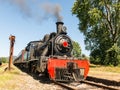 Tourist train called Valdiviano that runs from Valdivia to Antilhue with a 1913 North British locomotive type 57. Los Rios Region