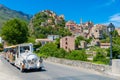 Tourist Train driving through Street in Corte Corsica France