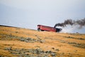 Tourist Train on Mt Washington in a Fall Cloudy Day