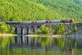 Tourist train rides on the Circum-Baikal Railway Royalty Free Stock Photo