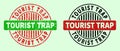 TOURIST TRAP Rounded Bicolor Watermarks - Scratched Style