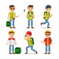 Tourist travel character vector