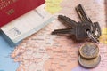 Tourist and travel packages - Russian passport, euro, maps, house keys and cars