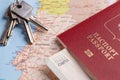 Tourist and travel packages - Russian passport, euro, maps, house keys and cars