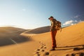 A tourist traveled through the desert