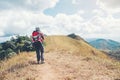 Tourist and Traveler Man with backpack the mountain Chiangmai Thailand