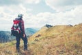 Tourist and Traveler Man with backpack the mountain Chiangmai Thailand