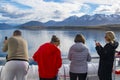 Tourist at trip at ushuaia lighthouse