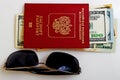 Tourist trips and business trips abroad of Russian citizens. Royalty Free Stock Photo