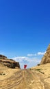 Tourist and Urho Ghost City, Xinjiang China