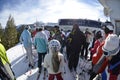 Tourist vacation in the ski resort. Bansko. Bulgaria.