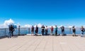 Tourist on view point of Zugspitze mountain