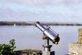 Tourist Viewer Binoculars telescope in blaye citadel Gironde France Royalty Free Stock Photo