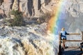 Tourist at viewpoint at main Augrabies waterfall