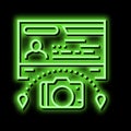 tourist visa neon glow icon illustration