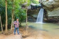 tourist Visit Saeng Chan Waterfall, Khong Chiam District, Ubon Ratchathani, Thailand