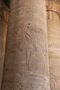 Edfu temple with its hieroglyphics and columns, Egypt. Royalty Free Stock Photo