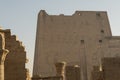 Edfu temple with its hieroglyphics and columns, Egypt. Royalty Free Stock Photo