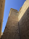 Edfu temple with its hieroglyphics and columns, Egypt. Royalty Free Stock Photo