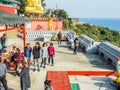 The tourist visited Sanbanggul temple