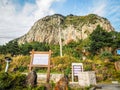 The tourist visited Sanbanggul temple