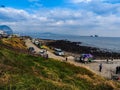 The tourist visited Seongaksan coast, the famous coastal drive w