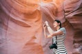 Tourist visiting antelope canyon in usa Royalty Free Stock Photo