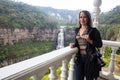 Tourist visiting the famous Tequendama Falls located southwest of BogotÃÂ¡ in the municipality of Soacha