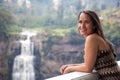 Tourist visiting the famous Tequendama Falls located southwest of BogotÃÂ¡ in the municipality of Soacha