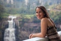 Tourist visiting the famous Tequendama Falls located southwest of BogotÃÂ¡ in the municipality of Soacha